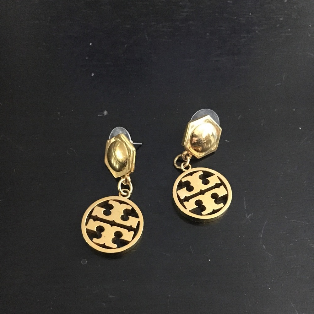 Tory Burch logo drop earrings
